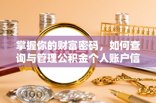 如东掌握你的财富密码，如何查询与管理公积金个人账户信息